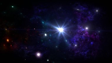 Bilim kurgu duvar kağıdı. Derin uzayın güzelliği. Arkaplan için renkli grafikler, su dalgaları, bulutlar, gece gökyüzü, evren, galaksi, gezegenler gibi