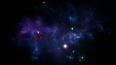 Bilim kurgu duvar kağıdı. Derin uzayın güzelliği. Arkaplan için renkli grafikler, su dalgaları, bulutlar, gece gökyüzü, evren, galaksi gibi