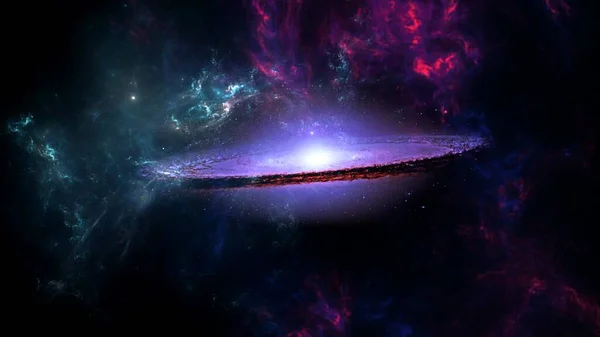 Planeter Galax Universum Event Horizon Singularitet Gargantuan Hawking Strålning String — Stockfoto
