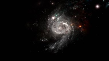 Bilim kurgu duvar kağıdı. Derin uzayın güzelliği. Arkaplan için renkli grafikler, su dalgaları, bulutlar, gece gökyüzü, evren, galaksi, gezegenler gibi