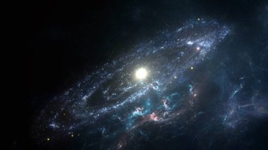 Bilim kurgu duvar kağıdı. Derin uzayın güzelliği. Arkaplan için renkli grafikler, su dalgaları, bulutlar, gece gökyüzü, evren, galaksi, gezegenler gibi