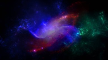 Bilim kurgu duvar kağıdı. Derin uzayın güzelliği. Arkaplan için renkli grafikler, su dalgaları, bulutlar, gece gökyüzü, evren, galaksi, gezegenler gibi