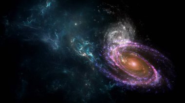 Kara delik, gezegenler ve galaksi, bilim kurgu duvar kağıdı. Derin uzayın güzelliği. Evrende milyarlarca galaksi Kozmik sanat arka planında