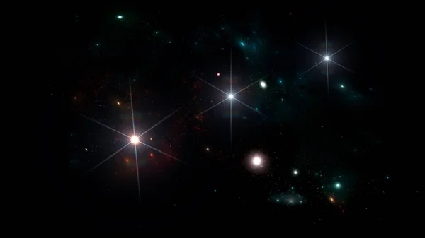 行星和星系 科幻小说壁纸 深空之美宇宙中数十亿的星系宇宙艺术背景 — 图库照片
