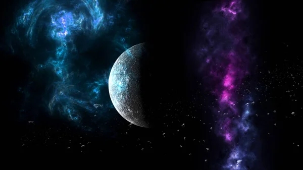 Planètes Galaxie Univers Événement Horizon Singularité Gargantuesque Rayonnement Hawking Théorie — Photo