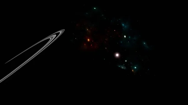 Планети Галактика Всесвіт Горизонт Подій Сингулярність Гаргантуан Випромінювання Гокінга Теорія — стокове фото