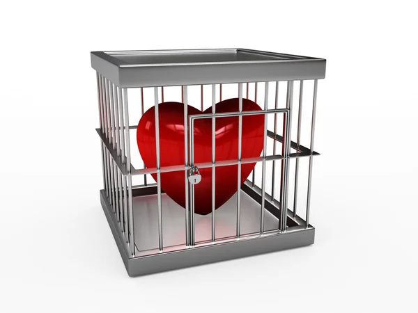 Heart in jail — Stock Photo, Image