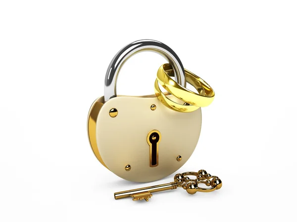 Lock and rings — Stock Photo, Image