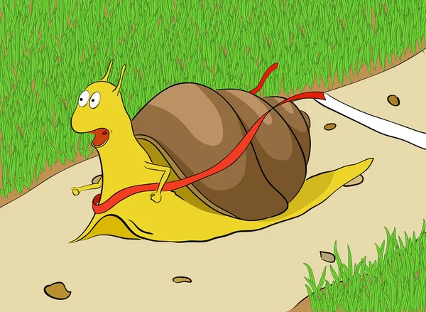 Snail on a racetrack. — 스톡 벡터