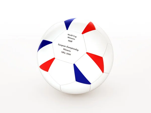 3D-rendering av en fotboll med Frankrike flagga — Stockfoto