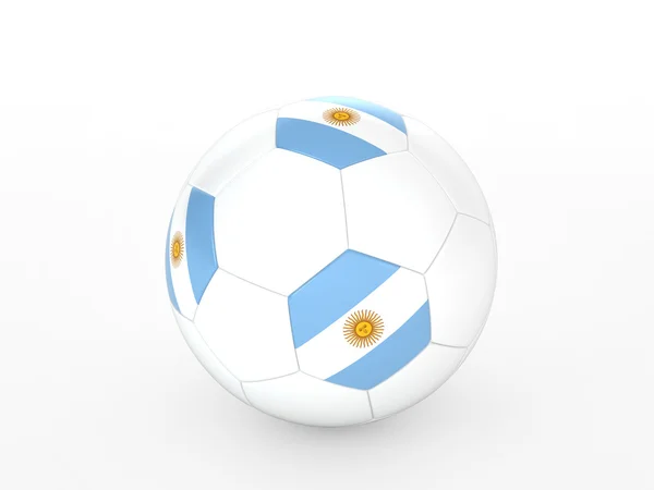 3D-rendering av en fotboll med argentina flagga — Stockfoto