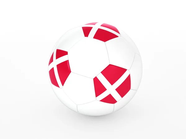 덴마크 국기와 함께 축구공의 3d 렌더링 — 스톡 사진