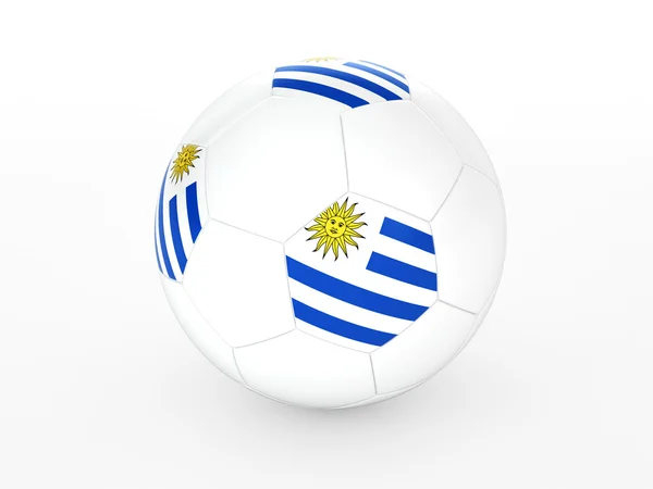 3D rendering piłki nożnej z flaga Urugwaju — Zdjęcie stockowe