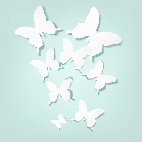 Vektor Hintergrund mit Ausschnitt Schmetterlinge — Stockvektor