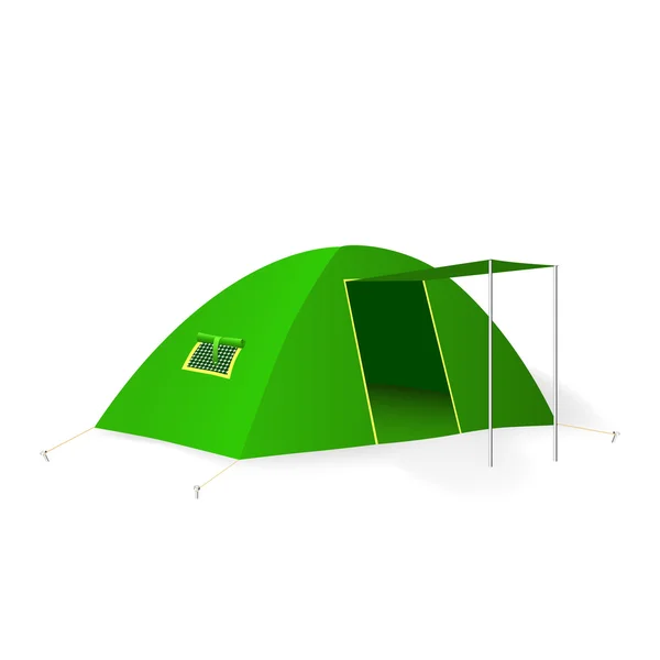 Groene toeristische tent. vectorillustratie — Stockvector