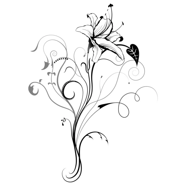 Ilustración floral abstracta para diseño. Ilustración vectorial — Archivo Imágenes Vectoriales
