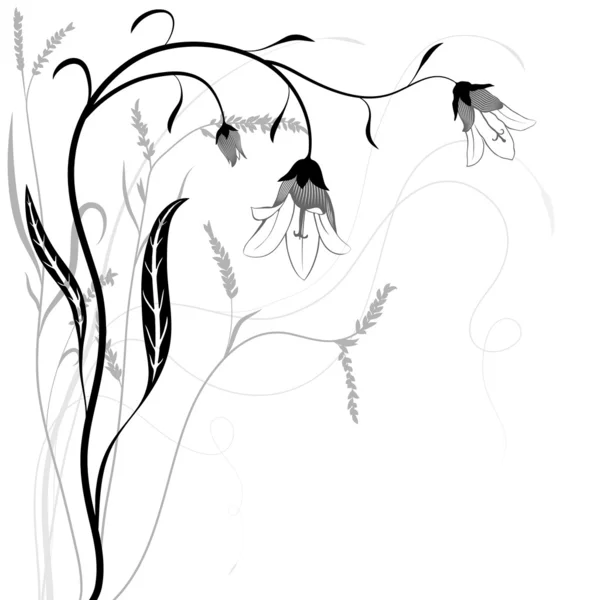 Αφηρημένο floral εικονογράφηση με bluebells για σχεδιασμό. εικονογράφηση φορέας — Διανυσματικό Αρχείο