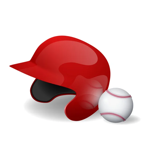 Baseball hjälm och baseball. vektor illustration. — Stock vektor