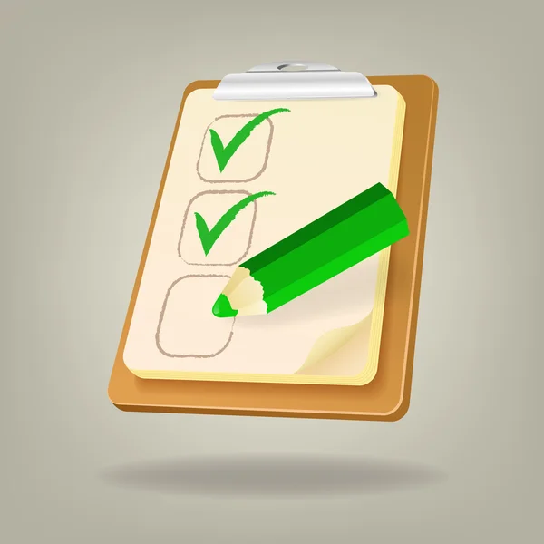 Checklist with a pencil. Vector illustration — Stock Vector