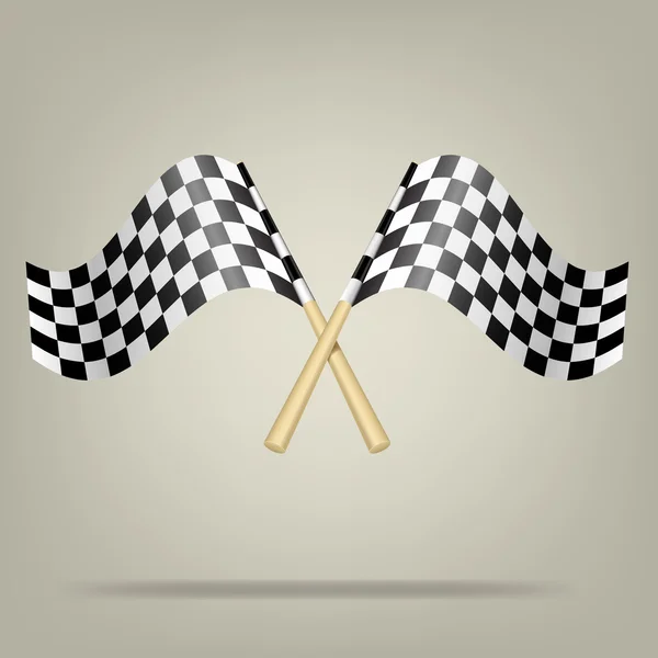 Banderas de carreras a cuadros. Ilustración vectorial . — Vector de stock