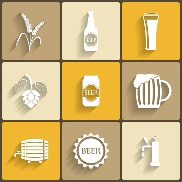 Beer Flat Icons — Stock Vector