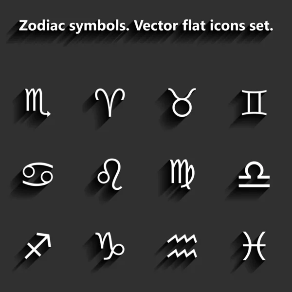 Sinais do zodíaco. Ícones planos vetoriais —  Vetores de Stock