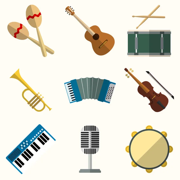 Vector icon of musical equipment — Stock Vector