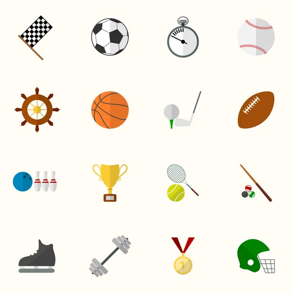 Conjunto de iconos del deporte vectorial en diseño plano — Archivo Imágenes Vectoriales
