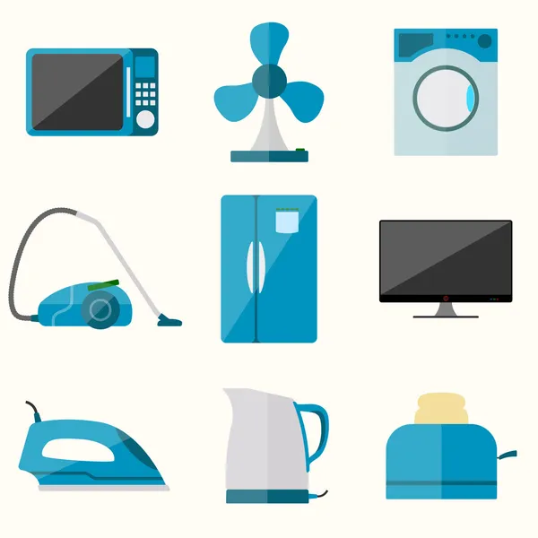 Set of household appliances vector icons — Stock Vector