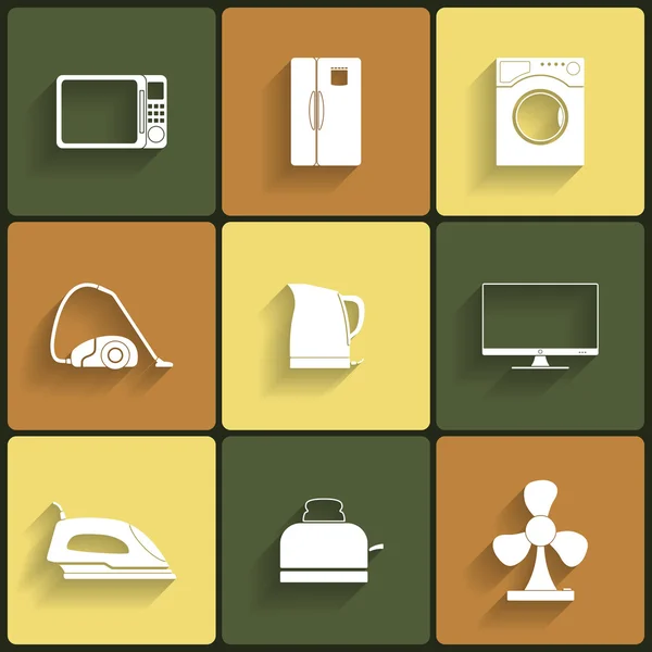 Set of household appliances vector icons — Stock Vector