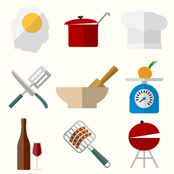 Iconos vectoriales de cocina — Vector de stock