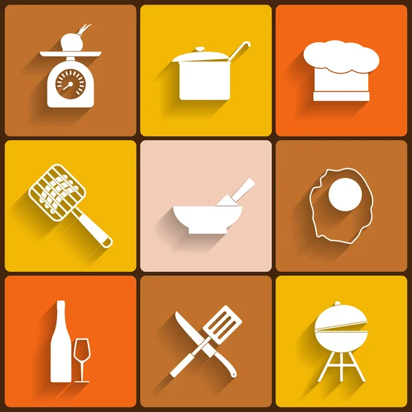 Iconos vectoriales de cocina — Vector de stock