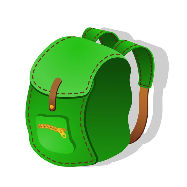 Mochila verde. Ilustración vectorial — Vector de stock