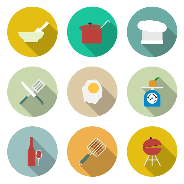 Iconos vectoriales de cocina — Vector de stock