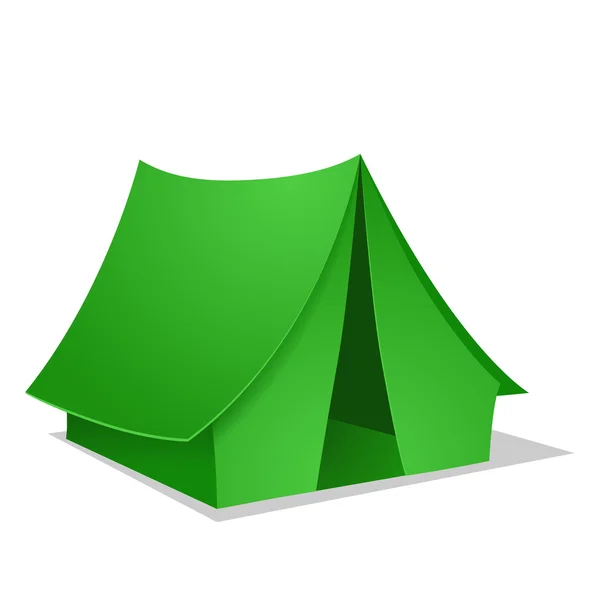 Groene camping tent. vectorillustratie — Stockvector