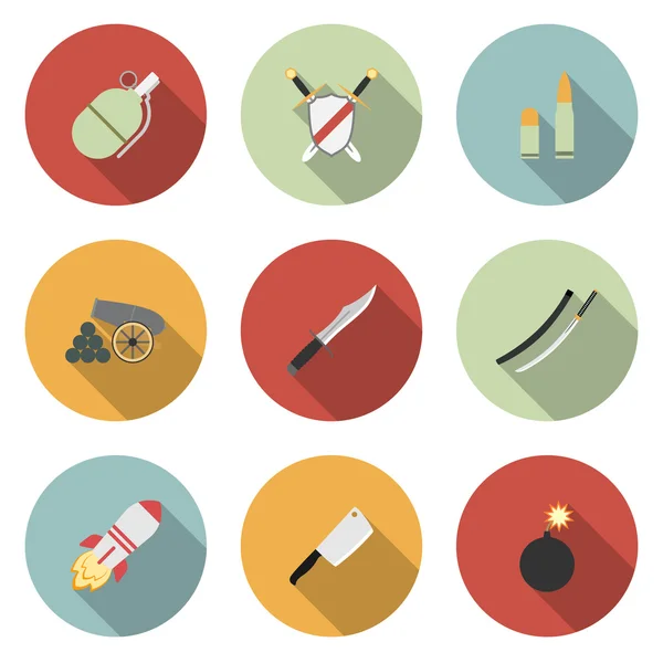 Weapon vector icon set — Stock Vector