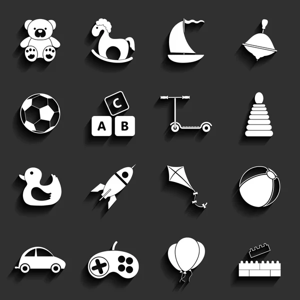 Toys Vector Flat Icons — Stock Vector