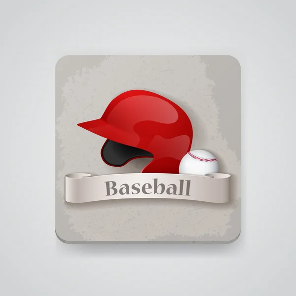 Baseball hjälm och baseball-ikonen. — Stock vektor