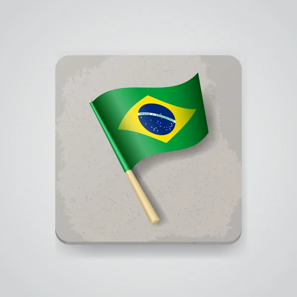 Bandera de Brasil, vector icono — Vector de stock