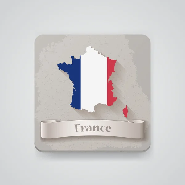 Fransa: bayrak simgesi. vektör çizim — Stok Vektör