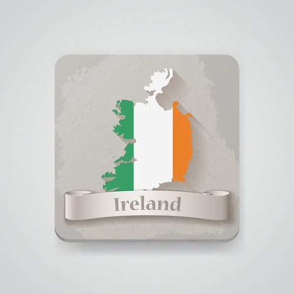 Ikonen för Irland karta med flagga. vektor illustration — Stock vektor