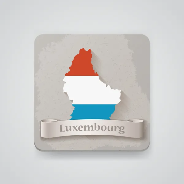 Icona di Lussemburgo mappa con bandiera. Illustrazione vettoriale — Vettoriale Stock