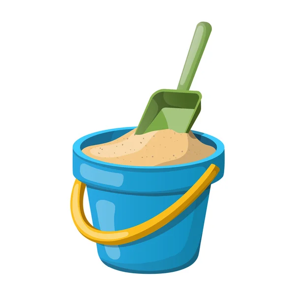 Písek kbelík a lopatu. vektorové ilustrace — Stockový vektor