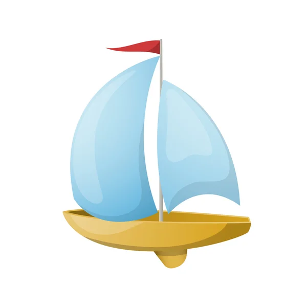 Uno yacht giocattolo. Illustrazione vettoriale . — Vettoriale Stock