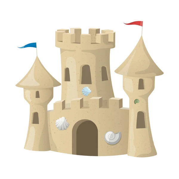 Castelo de areia. Ilustração vetorial — Vetor de Stock