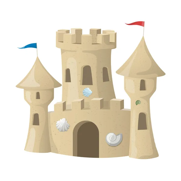 Castelo de areia. Ilustração vetorial — Vetor de Stock