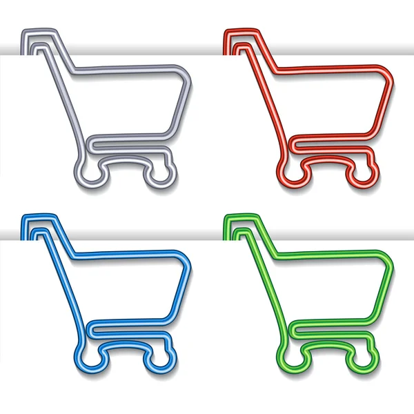 Shopping cart item - shopping trolley, paper clip — Stock Vector