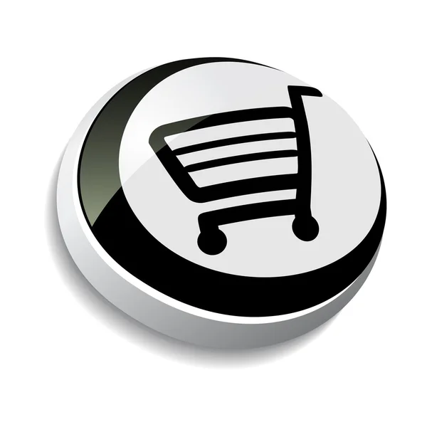 Button, shopping cart, trolley, item — Stock Vector