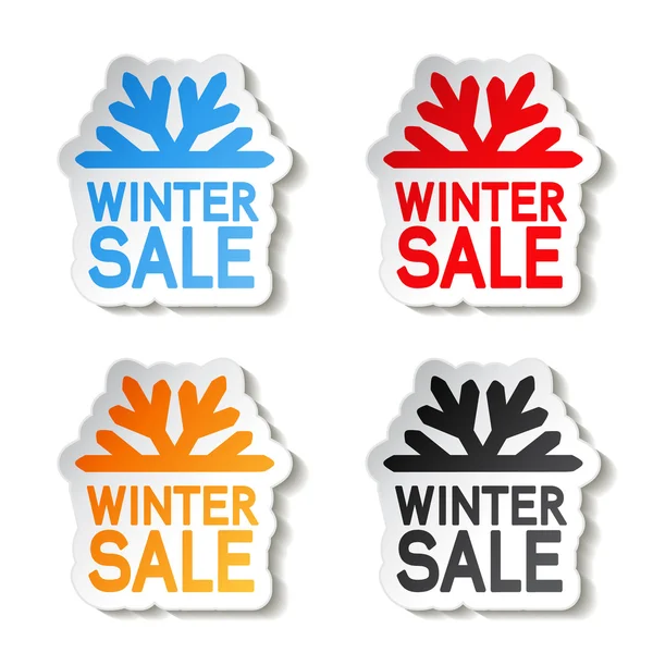 Paper winter sale, sticker - Christmas offer — Stock Vector