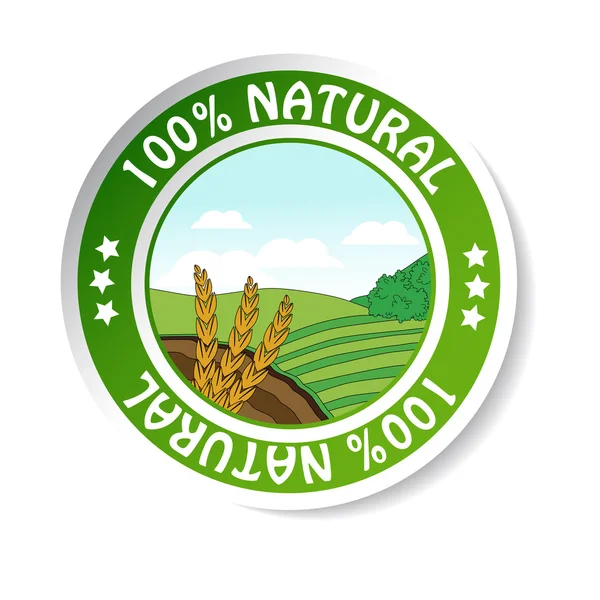 Natural sticker, paper nature label — Stock Vector